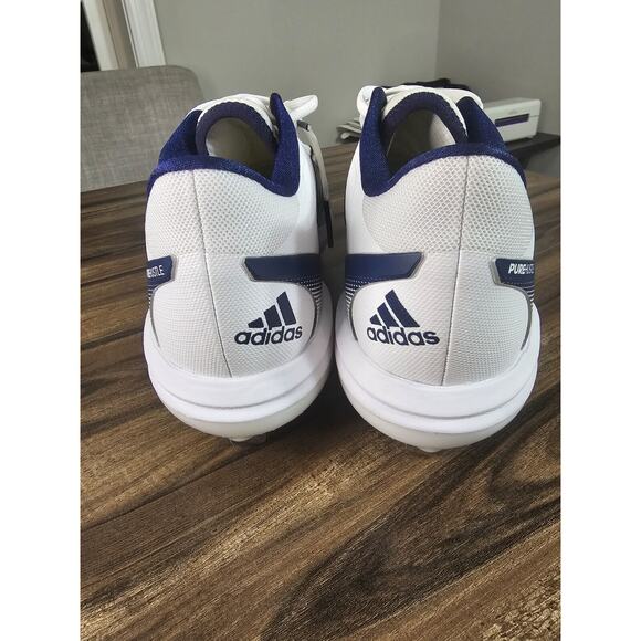 Adidas Pure Hustle 2 Women’s Softball Cleats Size 8.5, White/Navy Blue. - Picture 6 of 11
